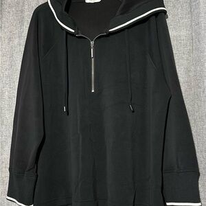 Cable & Gauge Black Zip-Up Hooded Sweater
